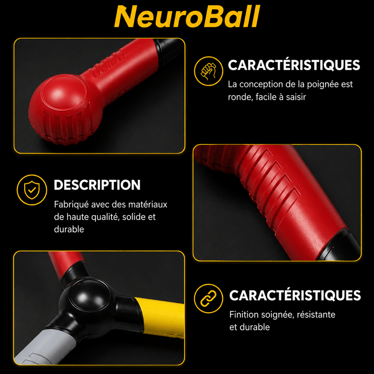 NeuroBall Pro - 20cm, 3 branche, 4 couleurs
