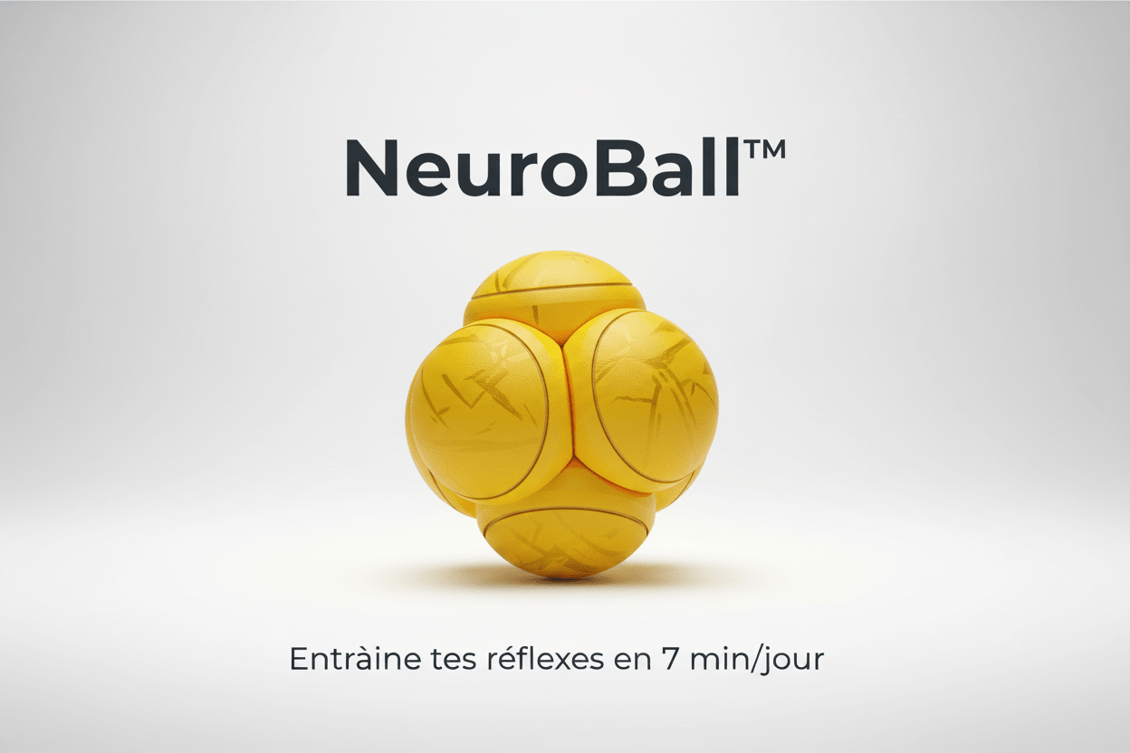 NeuroBall™ jaune 5,5 cm – petite balle à rebond sensorielle pour réflexes, idéale chat, chien et enfant.