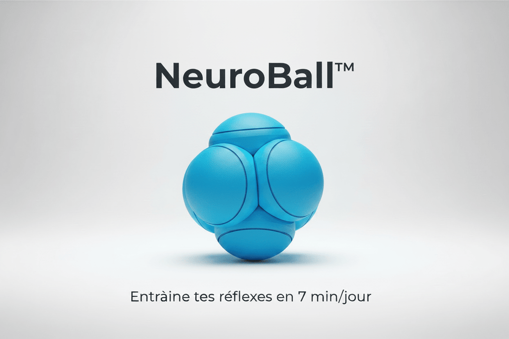 NeuroBall™ bleu 5,5 cm – petite balle à rebond sensorielle pour réflexes, idéale chat, chien et enfant.
