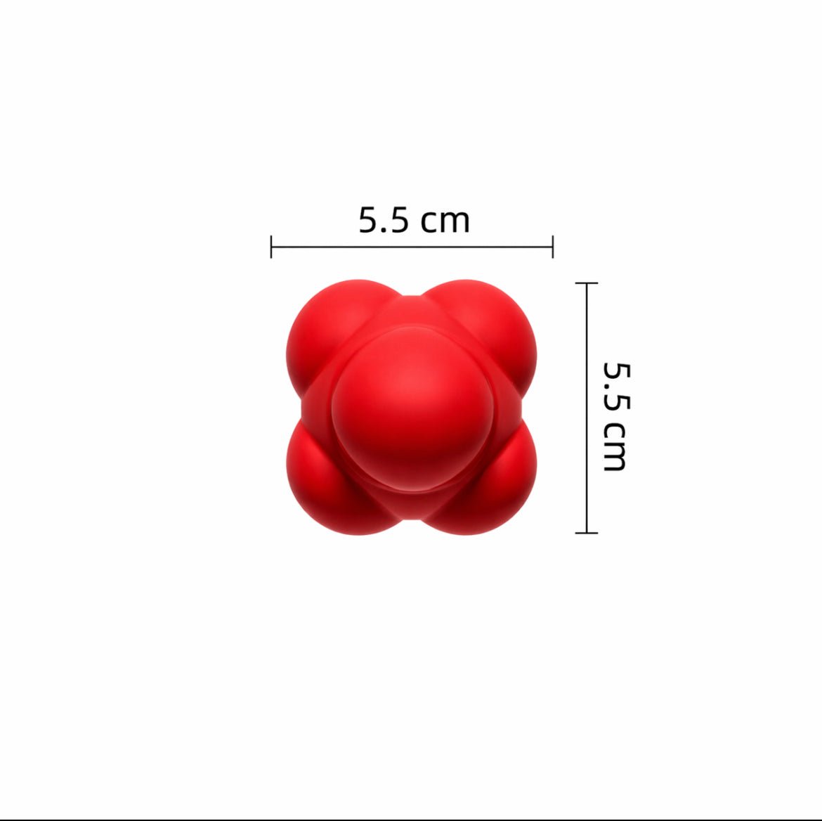 NeuroBall™ rouge 5,5 cm – petite balle à rebond sensorielle pour réflexes, idéale chat, chien et enfant.
